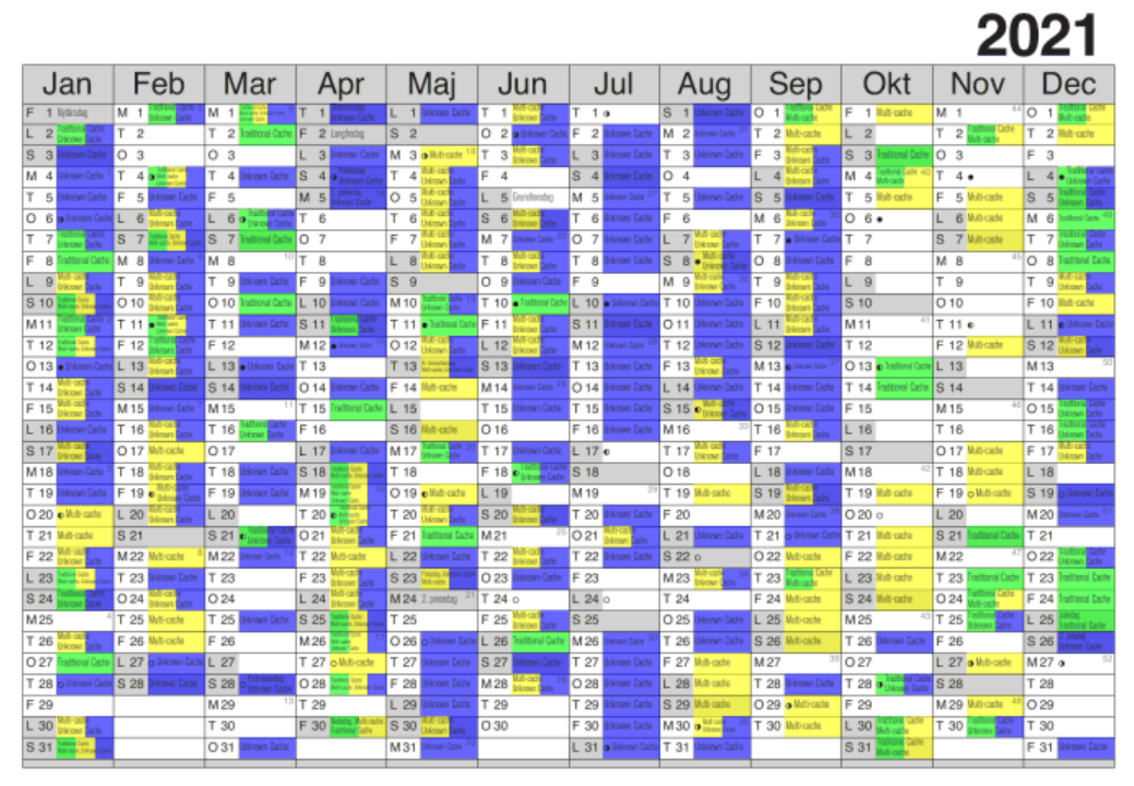 Byg din geocaching kalender
